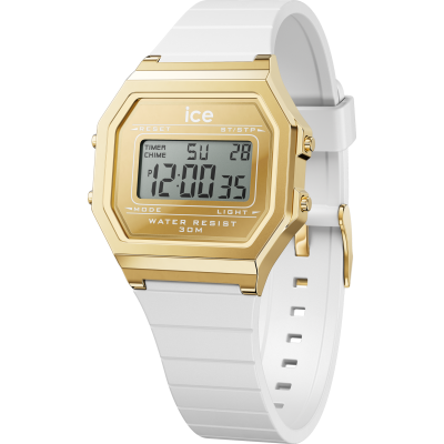 Ice Watch® Digital 'Ice Digit Retro - Metal Gold Mirror - White' Women's Watch (Small) 022733