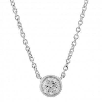 'Alexandria' Women's Whitegold 18C Chain with Pendant - Silver KD-2034