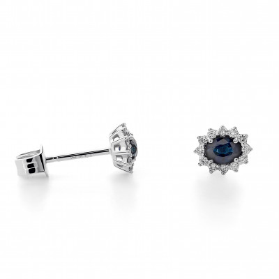 'Fara' Women's Whitegold 18C Stud Earrings - Silver OD-5342