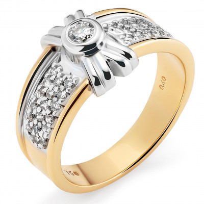 Women's Two-Tone 18C Ring - Silver/Gold RD-3696