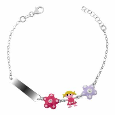 'Dahlia' Child Unisex's Sterling Silver Bracelet - Silver ZA-7147