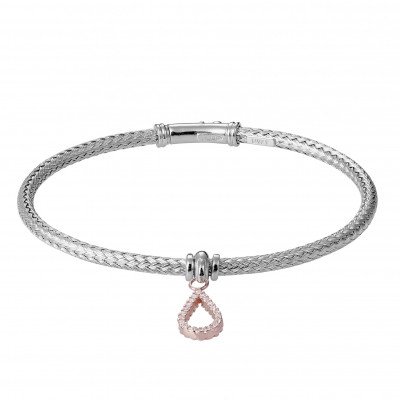 Women's Sterling Silver Bracelet - Silver/Rose ZA-7398