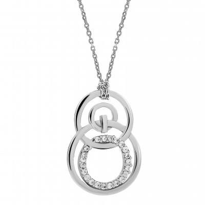 Women's Sterling Silver Pendant with Chain - White ZH-4321