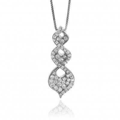 Orphelia® 'Lilly' Women's Sterling Silver Chain with Pendant - Silver ZH-7038