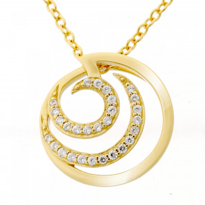 'Elaine' Women's Sterling Silver Chain with Pendant - Gold ZH-7084/2