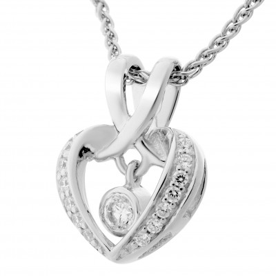 'Loreta' Women's Sterling Silver Chain with Pendant - Silver ZH-7126