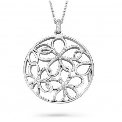 Women's Sterling Silver Chain with Pendant - Silver ZH-7216