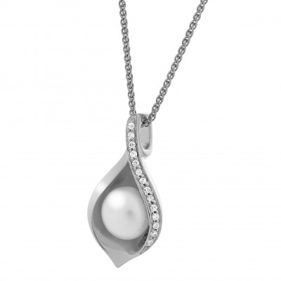 'Sophia' Women's Sterling Silver Chain with Pendant - Silver ZH-7234