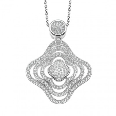 Women's Sterling Silver Chain with Pendant - Silver ZH-7247