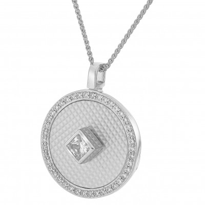 'Huda' Women's Sterling Silver Chain with Pendant - Silver ZH-7290