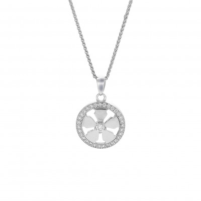 Women's Sterling Silver Chain with Pendant - Silver ZH-7298