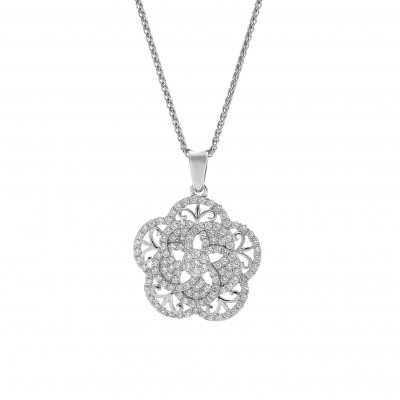 Women's Sterling Silver Chain with Pendant - Silver ZH-7309