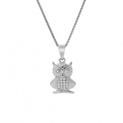 Women's Sterling Silver Chain with Pendant - Silver ZH-7339