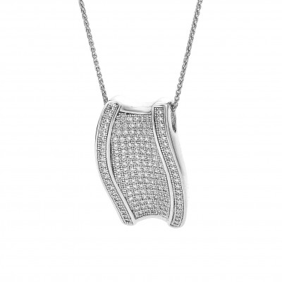 Women's Sterling Silver Chain with Pendant - Silver ZH-7357