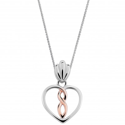 'Delilah' Women's Sterling Silver Chain with Pendant - Silver/Rose ZH-7475