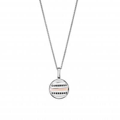 'Maxwell' Women's Sterling Silver Chain with Pendant - Silver/Rose ZH-7501