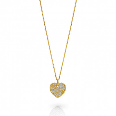 'Elite' Women's Sterling Silver Chain with Pendant - Gold ZH-7566/G