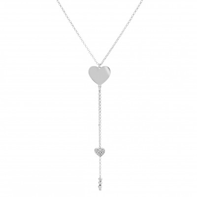 'Heart' Women's Sterling Silver Chain with Pendant - Silver ZK-7384