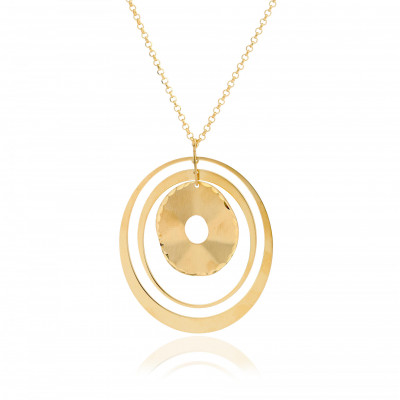 'Hope' Women's Sterling Silver Chain with Pendant - Gold ZK-7393