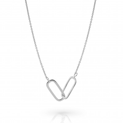 Orphelia® 'Rose' Women's Sterling Silver Necklace - Silver ZK-7561