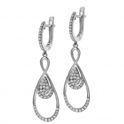 'Angelina' Women's Sterling Silver Drop Earrings - Silver ZO-7041