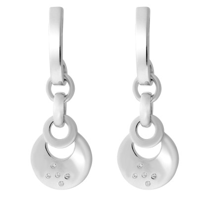 'Saga' Women's Sterling Silver Drop Earrings - Silver ZO-7072