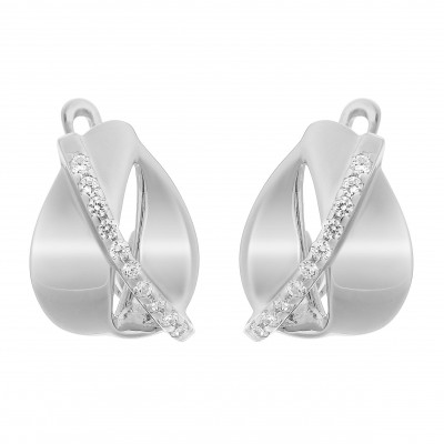 'Idia' Women's Sterling Silver Stud Earrings - Silver ZO-7086