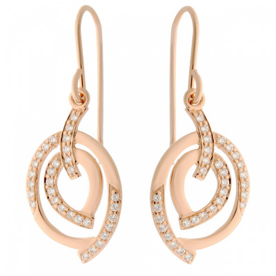 'Celine' Women's Sterling Silver Drop Earrings - Rose ZO-7114/RG