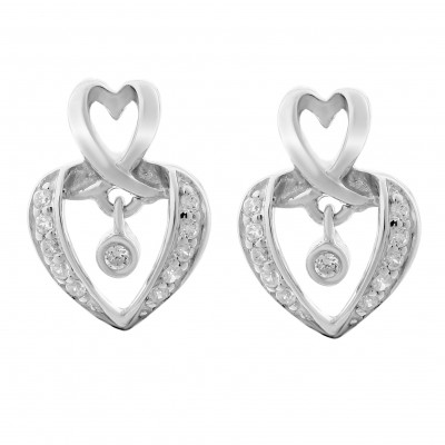 Orphelia® 'Loreta' Women's Sterling Silver Drop Earrings - Silver ZO-7126