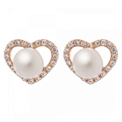 Orphelia® 'Alberte' Women's Sterling Silver Stud Earrings - Rose ZO-7233/RG
