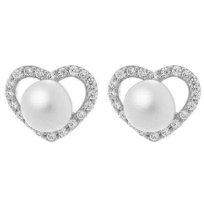 'Alberte' Women's Sterling Silver Stud Earrings - Silver ZO-7233