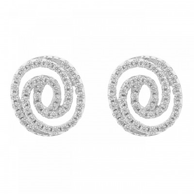 'Roshina' Women's Sterling Silver Stud Earrings - Silver ZO-7274