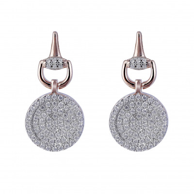 Orphelia® 'Alisia' Women's Sterling Silver Drop Earrings - Rose ZO-7420