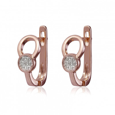 'Ambra' Women's Sterling Silver Hoop Earrings - Rose ZO-7439