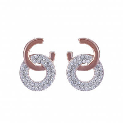 'Carleen' Women's Sterling Silver Drop Earrings - Rose ZO-7440