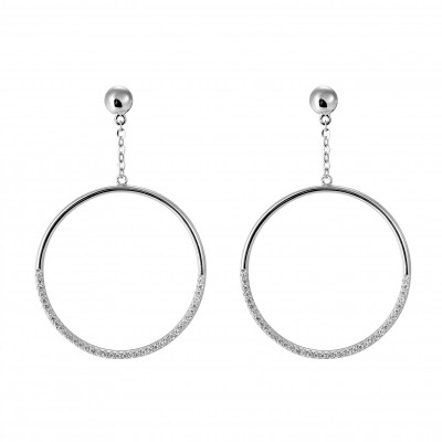 'Bliss' Women's Sterling Silver Drop Earrings - Silver ZO-7460
