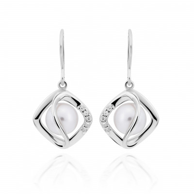 'Aina' Women's Sterling Silver Drop Earrings - Silver ZO-7471