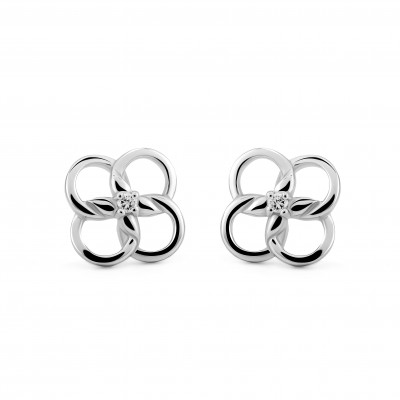 'Aida' Women's Sterling Silver Stud Earrings - Silver ZO-7472