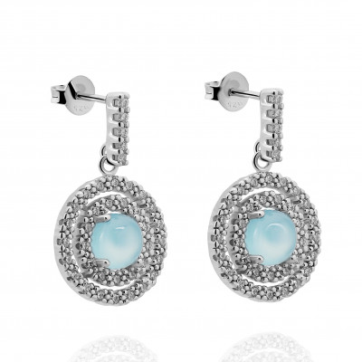 'Rivera' Women's Sterling Silver Drop Earrings - Silver ZO-7481/BC