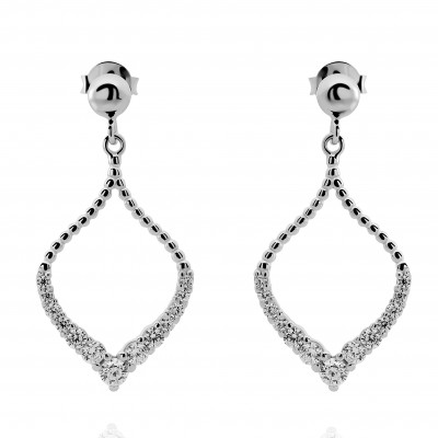 'Grace' Women's Sterling Silver Drop Earrings - Silver ZO-7493