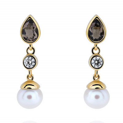'Lylou' Women's Sterling Silver Drop Earrings - Gold ZO-7498/G