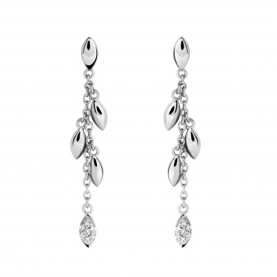 'Loana' Women's Sterling Silver Drop Earrings - Silver ZO-7505