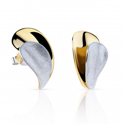 'Ameliana' Women's Sterling Silver Stud Earrings - Silver/Gold ZO-7508