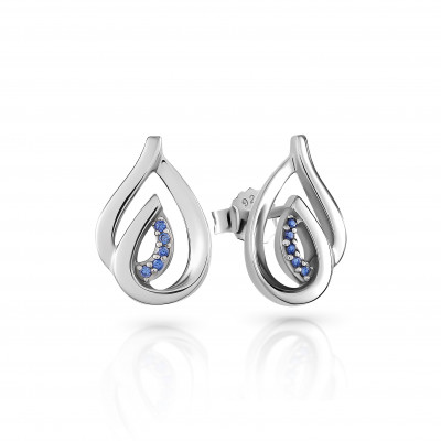 'Dazzle' Women's Sterling Silver Stud Earrings - Silver ZO-7518/B