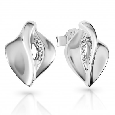 'Anet' Women's Sterling Silver Stud Earrings - Silver ZO-7520