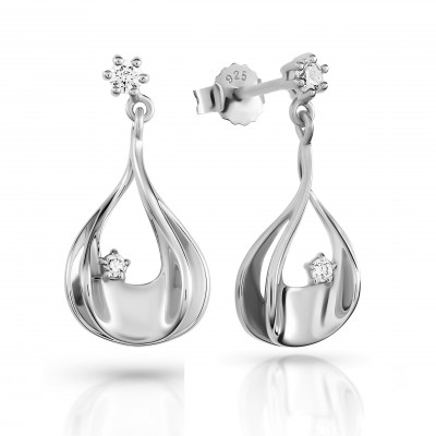 'Etoile' Women's Sterling Silver Drop Earrings - Silver ZO-7524