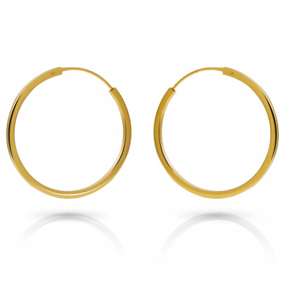 Orphelia® 'Agata' Women's Sterling Silver Hoop Earrings - Gold ZO-7552/G