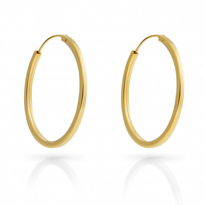 Orphelia® 'Anita' Women's Sterling Silver Hoop Earrings - Gold ZO-7553/G