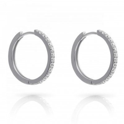 'Fay' Women's Sterling Silver Hoop Earrings - Silver ZO-7557