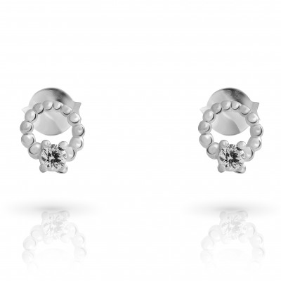 'Premium' Women's Sterling Silver Stud Earrings - Silver ZO-7562